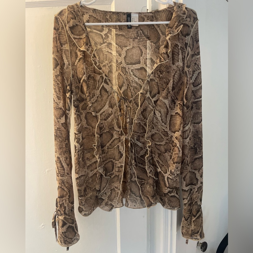 H&M Brown Snakeskin Blouse